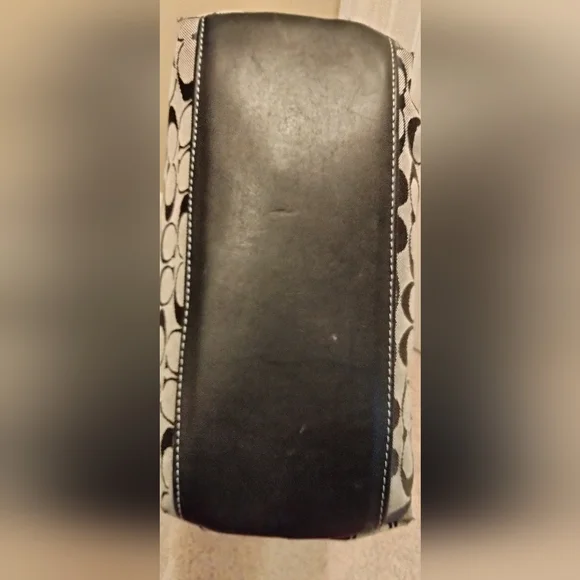 Coach Signature Patterned Black and Grey Handbag - Picture 6 of 12